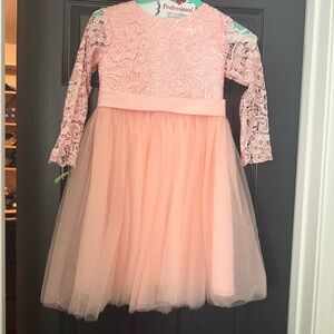 Elegant Pink Lace Kids Dress